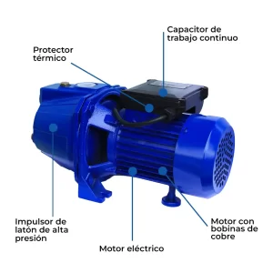 Bomba Rieti Tipo Jet ¾ HP Autocebante Flujo constante JET80S, bomba de agua tipo jet, bomba JET RIETI, bomba autocebante rieti, bomba de presión para hogar, bomba de agua jet autocebante, guatemala, Ferromaya