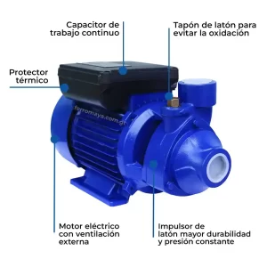 Bomba Periférica RIETI 1 HP Motor de Cobre Elevación Máxima 45m IDB50, bomba de agua, bomba periférica, bomba para riego, bomba de presión, abastecimiento de agua, tanque elevado, sistema de bombeo, bomba RIETI, Guatemala, Ferromaya