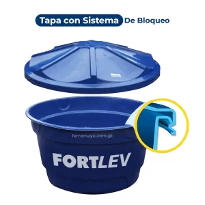 Deposito para Agua FORTLEV 310 Litros con Tapa Hermética de Polietileno, Deposito de agua, Caja de agua, Tanque de agua, soluciones de almacenamiento, Almacenamiento de agua, deposito de agua guatemala, Ferromaya, Riego
