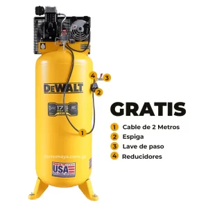 Compresor de aire DeWalt 60 galones Vertical 175 PSI Alto flujo 230V DXCM602, compresor de aire, compresor dewalt, compresor 60 galones, compresor industrial, compresor vertical, DeWalt DXCM602, compresor 175 psi, compresor lubricado con aceite, herramientas neumáticas, Ferromaya, Guatemala