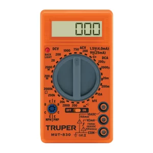 Multímetro Digital TRUPER Escolar 1000 V 10400, multímetro digital, multímetro TRUPER, medidor de voltaje, multímetro barato Guatemala, probador de diodos y transistores, multímetro eléctrico, multímetro de bolsillo, Polímetro, multímetro precio económico Guatemala