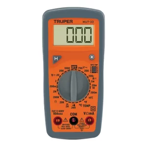 Multímetro Truper Digital 10401 con Prueba de Continuidad y Temperatura, Multímetro digital, Medidor de voltaje, multimetro con Prueba de diodos, Medición de temperatura, Medidor de circuitos, Tester eléctrico, Polímetro, Electricidad, Ferromaya, Guatemala