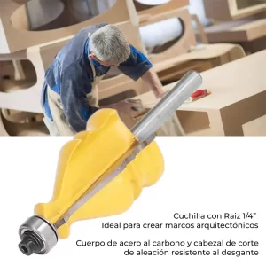 Cuchilla de carpintería Raíz 1/4" Filo de Carburo para Molduras y Marcos de Puertas, cuchilla para carpintería, broca para router, fresa perfiladora para router, broca para router, cuchilla para router, cuchillas para molduras de puertas, cortador para molduras de madera, accesorios para router, Ferromaya, Guatemala