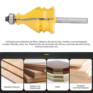 Cuchilla de carpintería Raíz 1/4" Filo de Carburo para Molduras y Marcos de Puertas, cuchilla para carpintería, broca para router, fresa perfiladora para router, broca para router, cuchilla para router, cuchillas para molduras de puertas, cortador para molduras de madera, accesorios para router, Ferromaya, Guatemala