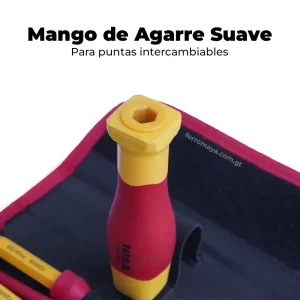 Juego de desarmadores YATO Dieléctricos Intercambiables YT-28290, destornilladores aislados, desarmadores yato, juego de destornilladores eléctricos, desarmadores de 1000V, herramientas para electricista, TY 28290, desarmadores planos y phillips, desarmadores Guatemala, Ferromaya
