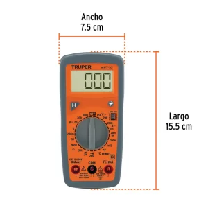 Multímetro Truper Digital 10401 con Prueba de Continuidad y Temperatura, Multímetro digital, Medidor de voltaje, multimetro con Prueba de diodos, Medición de temperatura, Medidor de circuitos, Tester eléctrico, Polímetro, Electricidad, Ferromaya, Guatemala