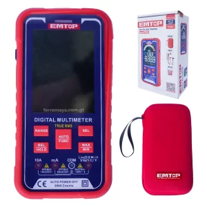 Multímetro Digital EMTOP EDMR175015 con Detección Sin Contacto, multímetro digital, multímetro emtop, detector de voltaje sin contacto, multímetro profesional, medidor de voltaje, probador de diodos, tester digital, multímetro automotriz, multímetro digital precio guatemala, FerroMaya