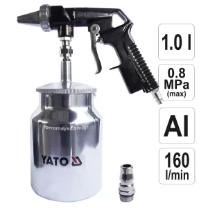 Pistola de Arena Neumática YATO con Deposito Integrado YT-2376 Eliminación de Óxido, Pistola sandblasting, Pistola de arenado, Pistola neumática, Eliminación de óxido, Pistola SandBlast con manguera, Pistola sandblasting YATO, Pistola de Arena precio Guatemala, FerroMaya, herramientas Neumáticas