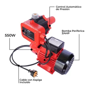 Bomba de Agua Presurizadora AKSI 3/4HP Periférica + Control Automático de Presión, Bomba AKSI, Presurizador automático para bomba, Combo bomba con presurizador, Bomba de agua 3/4 HP, Bomba centrífuga, Sistema de presurización, Bomba para presión de agua, Equipo hidráulico, bomba de agua precio en Guatemala