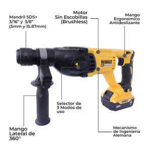 Rotomartillo Inalámbrico DEWALT SDS-PLUS DCH133B, Rotomartillo DeWalt, Rotomartillo 20V, Rotomartillo inalámbrico, Rotomartillo Brushless, Rotomartillo para concreto, Rotomartillo SDS-PLUS, Rotomartillo sin batería, Perforadora para concreto, Rotomartillo para remodelación, rotomartillo precio guatemala, FerroMaya