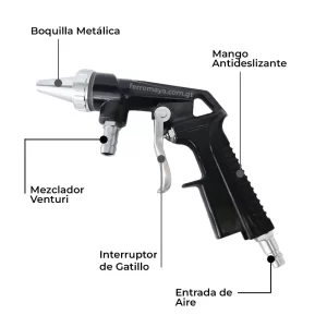 Pistola Sandblasting YATO con Manguera YT 2375 Eliminación de Óxido, Pistola sandblasting, Pistola de arenado, Pistola neumática, Eliminación de óxido, Pistola SandBlast con manguera, Pistola sandblasting YATO, Pistola de Arena precio Guatemala, FerroMaya, herramientas Neumáticas
