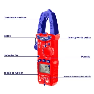 Tester Digital EMTOP 600V EDMR22001, multímetro digital, multímetro emtop, detector de voltaje sin contacto, multímetro profesional, medidor de voltaje, probador de diodos, tester digital, Amperímetro digital, multímetro automotriz, multímetro digital precio guatemala, FerroMaya
