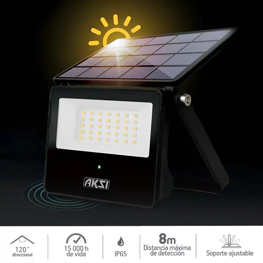 Reflector LED Solar con Sensor de Movimiento AKSI Luz Blanca 116571 5 Reflector LED Solar con Sensor de Movimiento AKSI Luz Blanca, Reflector solar AKSI, Reflector con sensor de movimiento, luz LED, Lámpara solar, Reflector exterior IP65, Reflector solar luz blanca, Reflector para exteriores, Panel solar, Reflector para pasillos y corredores, Reflector Solar Profesional, Reflector LED precio Guatemala, FerroMaya