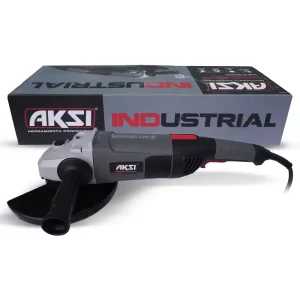 Esmeriladora Angular AKSI 9″ 2600 W 190326, esmeriladora 9 pulgadas, esmeriladora industrial, esmeriladora angular, pulidora industrial, pulidora angular, corte de metal, esmeriladora AKSI, desbaste industrial, pulido industrial, esmeriladora 2600 w, esmeriladora angular precio Guatemala