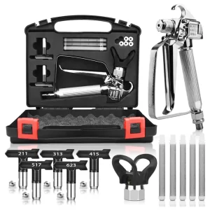 01 Pistola de AIRLESS para Maquina de Pintar sin Aire con Puntas Boquillas y Estuche guatemala pistola para pintar con rociador sprayer set kit juego con filtros