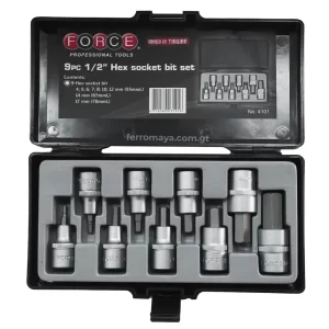 02 Juego de Copas con punta hexagonal FORCE 4101 guatemala ferromaya copa con punta exagonal set kit de copas con puntas
