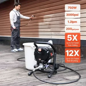 02 Maquina para Pintar Airless VEVOR Rociador 750W 3000PSI 1.2LPM RP8626 pulverizadora rociadora sprayer rociador de pintura guatemala