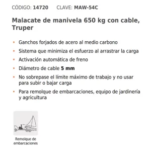 03 winch malacate con manivela truper mica con cable 650 kg precio guatemala 14720 winche