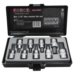 04 Juego de Copas con punta hexagonal FORCE 4101 guatemala ferromaya copa con punta exagonal set kit de copas con puntas
