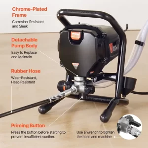 04 Maquina para Pintar Airless VEVOR Rociador 750W 3000PSI 1.2LPM RP8626 pulverizadora rociadora sprayer rociador de pintura guatemala