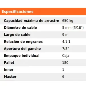 04 winch malacate con manivela truper mica con cable 650 kg precio guatemala 14720 winche