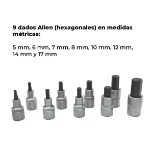 05 Juego de Copas con punta hexagonal FORCE 4101 guatemala ferromaya copa con punta exagonal set kit de copas con puntas