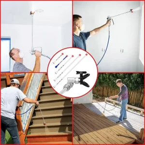 07 Extensiones para Pistola de Pintar Rociador AIRLESS Juego 20cm - 100cm Juego X5 con Junta Articulada guatemala rociadora