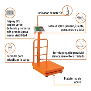 02 balanza comercial de plataforma truper 500kg 1100 libras 1000 libras lbs guatemala quetzaltenango bascula digital recargable plegable