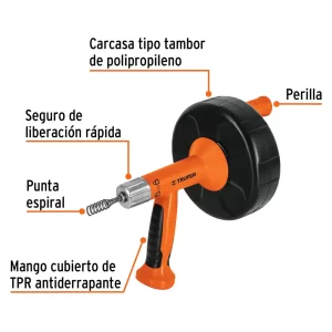 02 cable destapador de drenaje truper con cable flexible para barreno taladro precio guatemala 12280 serpiente para destapar baño