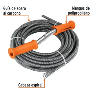 02 destapador de drenaje de cable 15 metros 15m 50 pies truper 15150 guatemala quetzaltenango destapador de drenajes destapa caño destapacaño