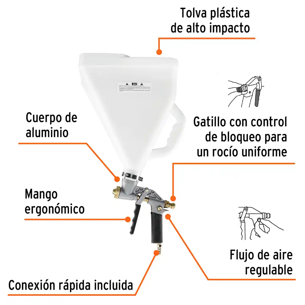 Pistola Texturizadora Neumatica TRUPER Tolva Grande Bajo Consumo CFM 19233 2 02 pistola texturizadora neumatica truper tolva grande Bajo Consumo CFM 19233 pistola de texturizacion texturizado texturizador guatemala ferromaya