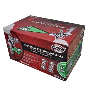 04 pistola de Gravedad para pintar Goni HVLP 351 1.4mm 600ml guatemala para compresor de aire neumatica