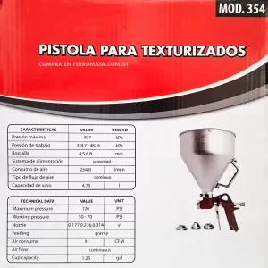 04 pistola para texturizado goni neumatica guatemala 354 tolva grande aluminio texturizadora texturización texturizacion textura