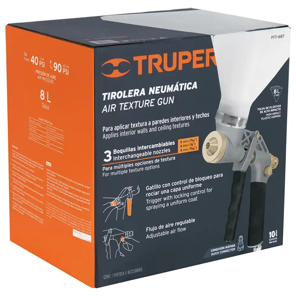Pistola Texturizadora Neumatica TRUPER Tolva Grande Bajo Consumo CFM 19233 4 04 pistola texturizadora neumatica truper tolva grande Bajo Consumo CFM 19233 pistola de texturizacion texturizado texturizador guatemala ferromaya