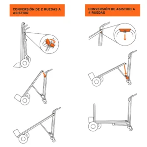 06 Trocket TRUPER 3 en 1 Multiposición 771 Libras de Aluminio Asistido 16188 diablo de carga troquet troque diablo para cargar precio guatemala