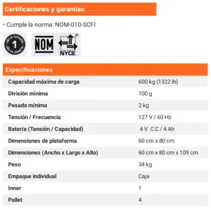 06 bascula truper de plataforma plegable digital 600kg uso comercial industrial recargable precio guatemala 15733 balanza