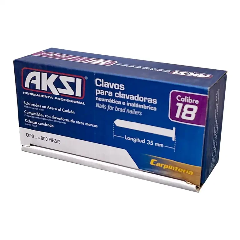 01 Caja de Clavos Calibre 18 AKSI 35mm 1-3-8 Pulgadas X5000 109228 para Clavadora neumatica o electrica clavo 18ga guatemala