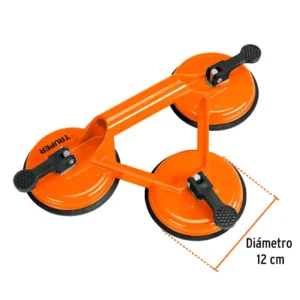 03 Ventosa Triple de Aluminio para Vidrio y Porcelanato Truper 100Kg 3 Copas 100762 ventosas guatemala levantador
