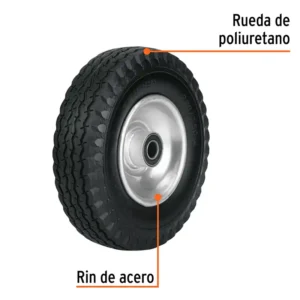 02 Llanta para Trocket Solida TRUPER Poliuretano 8 Lateral Doble Cojinete 45910 rueda troquet llantas ruedas guatemala ferromaya quetzaltenango