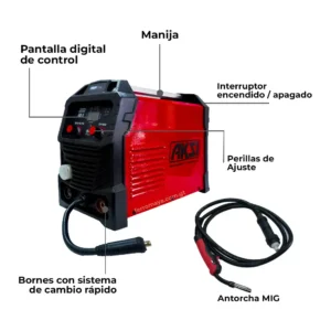 02 Soldadora Multiproceso Microalambre AKSI MIGFlux MMA TIG 127V 220V 140A 197932 electrica soldadura soldador inverter micro alambre guatemala