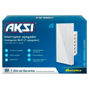 03 Apagador Inteligente Wi-Fi AKSI 1 Vía Compatible con Alexa y Google Home 124901 Blanca interruptor guatemala switch tactil