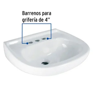 03 Lavamanos Cerámico FOSET Blanco con Rebosadero 40cm x 47cm 44002 compatible con Pedestal ceramico guatemala lavabo de porcelana