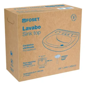 04 Lavamanos Cerámico FOSET Blanco con Rebosadero 40cm x 47cm 44002 compatible con Pedestal ceramico guatemala lavabo de porcelana