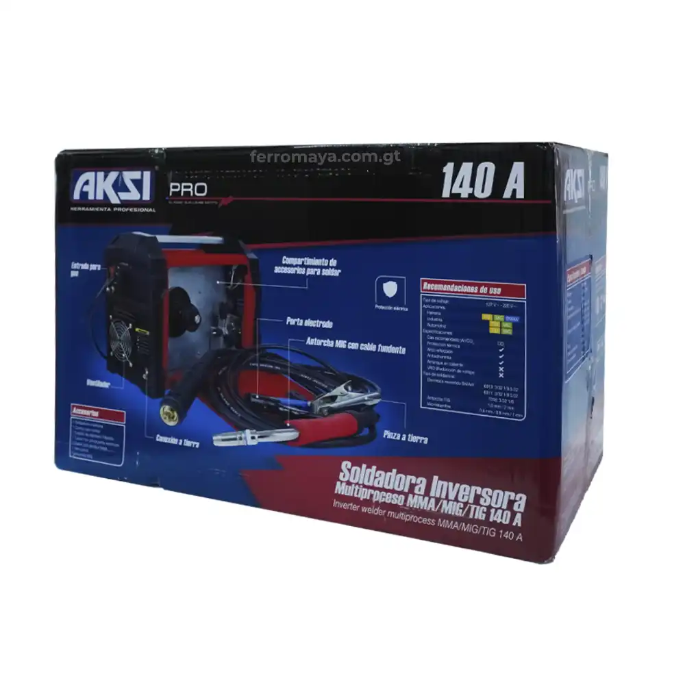 Soldadora Multiproceso Microalambre AKSI MIG/Flux MMA TIG 127V/220V 140A 197932 7 05 Soldadora Multiproceso Microalambre AKSI MIGFlux MMA TIG 127V 220V 140A 197932 electrica soldadura soldador inverter micro alambre guatemala